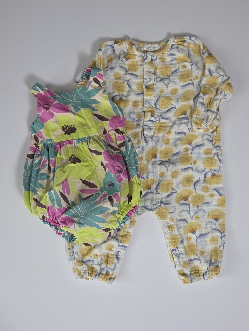 Summer Cotton Baby Girl Floral Romper Set